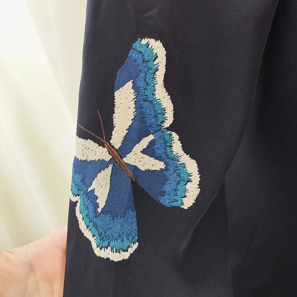 Vintage Hanae Mori black butterfly dress size 10 - Picture 8 of 12